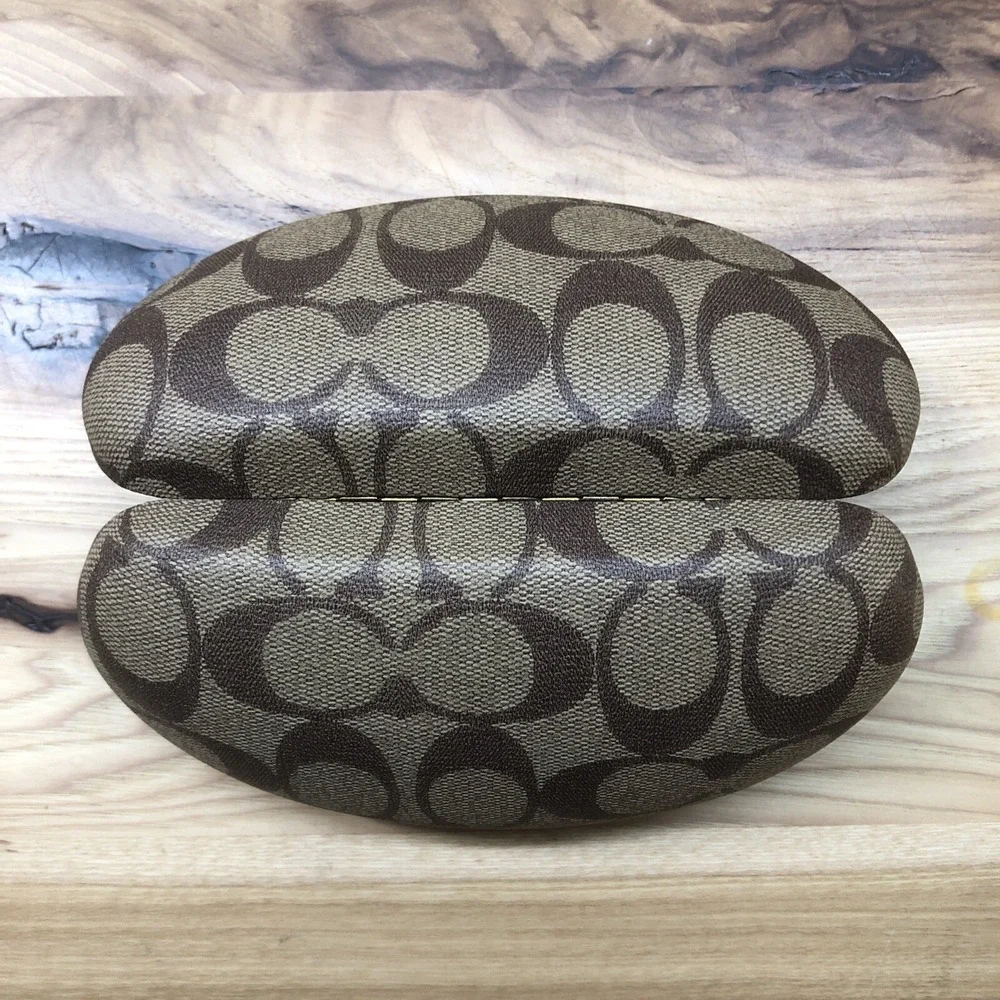 Coach Signature Logo Clam Shell Hard Shell Eye Glass Sunglass Case